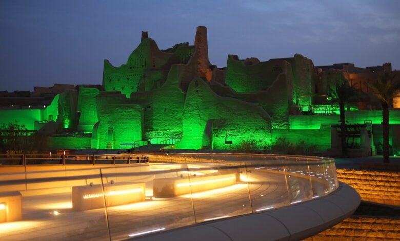 حي الطريف ليلاً داخل الدرعية