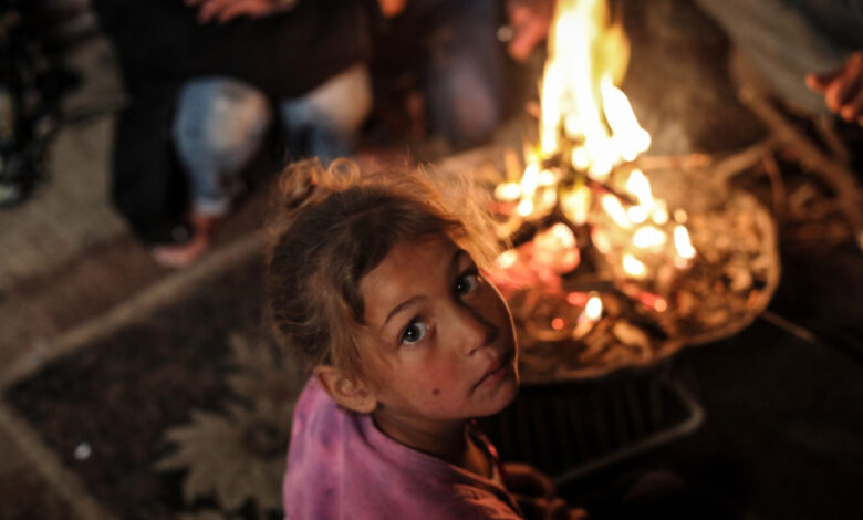 شتاء غزة القارس