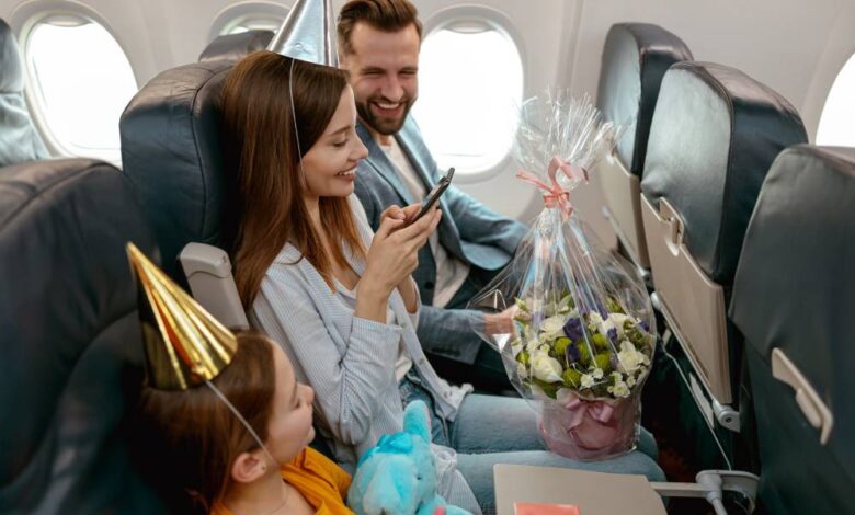 هدوء الطفل على متن الطائرة