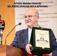 عبد الوهاب بولفخاذ يتوج بجائزة الاتحاد الأفرو-آسيوي AFASU الذهبية